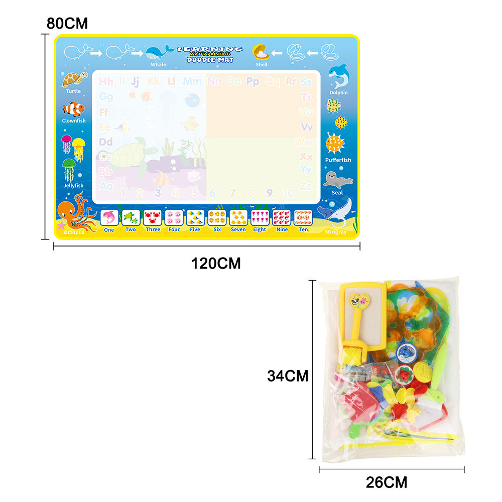 Children's Magic Water Canvas 120x80cm Marine Graffiti Mat